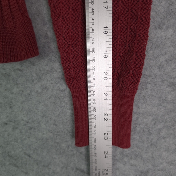 La Vie Rebecca Taylor Cotton Cozy Pullover Sweater In Carmine - Picture 7 of 8